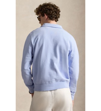 Polo Ralph Lauren Felpa in spugna con zip corta blu