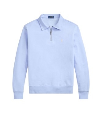 Polo Ralph Lauren Felpa in spugna con zip corta blu