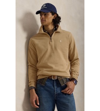 Polo Ralph Lauren Felpa in spugna con zip corta beige