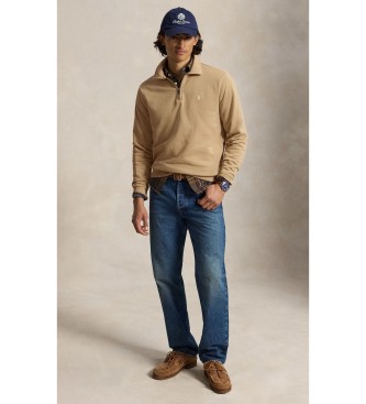 Polo Ralph Lauren Felpa in spugna con zip corta beige