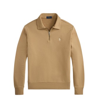 Polo Ralph Lauren Felpa in spugna con zip corta beige
