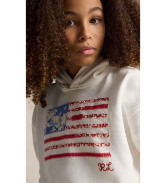 Polo Ralph Lauren White cotton terry hoodie sweatshirt