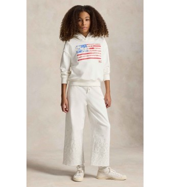 Polo Ralph Lauren White cotton terry hoodie sweatshirt