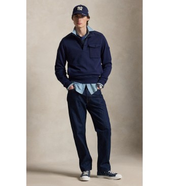 Polo Ralph Lauren Funkcjonalna bluza frotte w kolorze granatowym