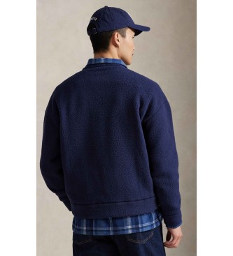 Polo Ralph Lauren Felpa in pile blu navy dalla vestibilit� rilassata