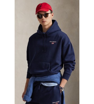 Polo Ralph Lauren Bluza Polo Sport z polaru z kapturem granatowa