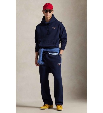 Polo Ralph Lauren Bluza Polo Sport z polaru z kapturem granatowa