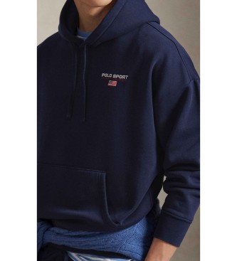 Polo Ralph Lauren Bluza Polo Sport z polaru z kapturem granatowa