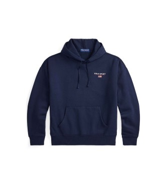 Polo Ralph Lauren Bluza Polo Sport z polaru z kapturem granatowa