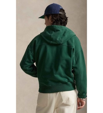 Polo Ralph Lauren Zielona bluza polarowa frotte o luźnym kroju