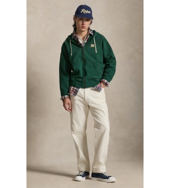 Polo Ralph Lauren Zielona bluza polarowa frotte o luźnym kroju