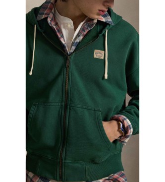 Polo Ralph Lauren Zielona bluza polarowa frotte o luźnym kroju