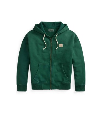 Polo Ralph Lauren Zielona bluza polarowa frotte o luźnym kroju