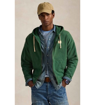 Polo Ralph Lauren Zielona bluza polarowa frotte o luźnym kroju