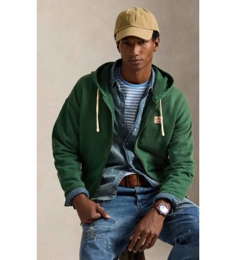 Polo Ralph Lauren Zielona bluza polarowa frotte o luźnym kroju