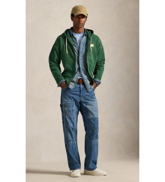 Polo Ralph Lauren Zielona bluza polarowa frotte o luźnym kroju