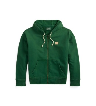 Polo Ralph Lauren Zielona bluza polarowa frotte o luźnym kroju