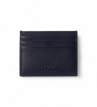 Polo Ralph Lauren Usnjeni nosilec kartic z mornarsko modro črto Bear Polo