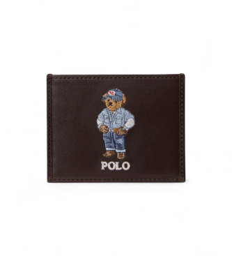 Polo Ralph Lauren Usnjeni nosilec kartic z rjavim medvedom Polo