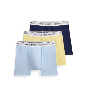 Polo Ralph Lauren Set van 3 katoenen boxershorts blauw, marine, geel