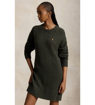 Polo Ralph Lauren Groene jurk van wol en kasjmier