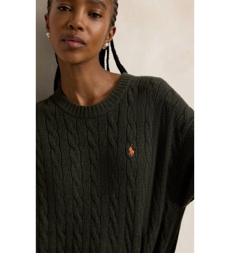 Polo Ralph Lauren Groene jurk van wol en kasjmier