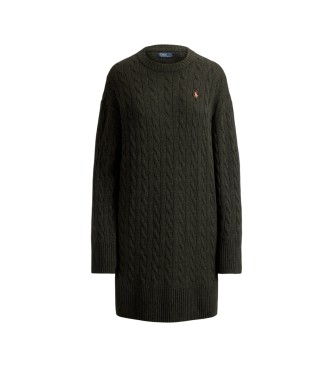 Polo Ralph Lauren Groene jurk van wol en kasjmier