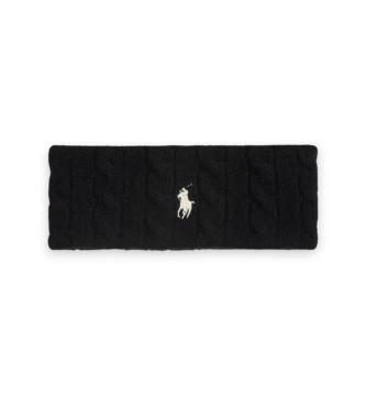 Polo Ralph Lauren Faixa de cabelo de lã e caxemira preta