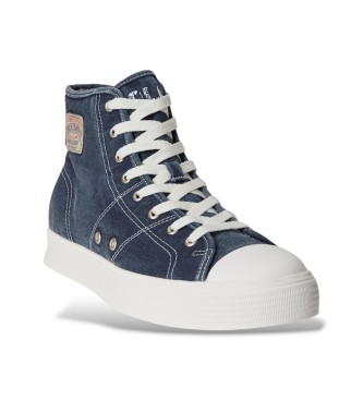 Polo Ralph Lauren Sapatilhas de cano alto em lona Ayers azul-marinho