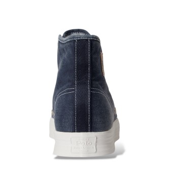 Polo Ralph Lauren Sapatilhas de cano alto em lona Ayers azul-marinho
