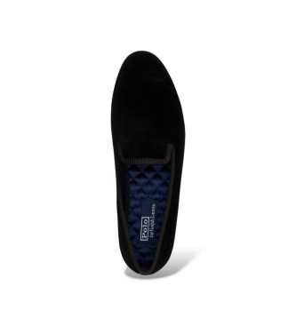 Polo Ralph Lauren Pantoufles en velours noir Paxton