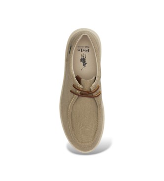 Polo Ralph Lauren RLite Mokassin-Turnschuhe aus beigem Canvas