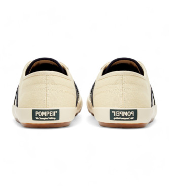 Pompeii Beige Turnschuhe aus Canvas-Leder