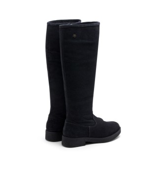 Porronet Bottes hautes en cuir avec fermeture clair Duna noir