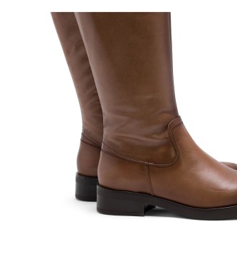 Porronet Elba taupe Bottes hautes en cuir avec fermeture clair Elba taupe