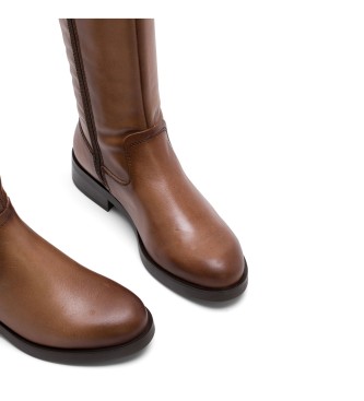 Porronet Elba taupe Bottes hautes en cuir avec fermeture clair Elba taupe