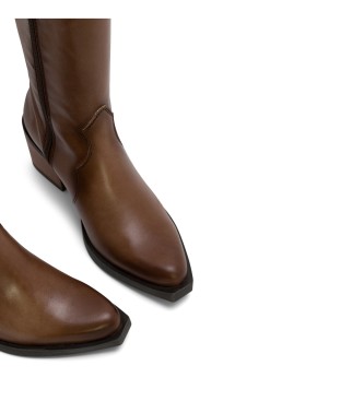 Porronet Botas Cowboy De Piel Taupe Con Cremallera Helga taupe