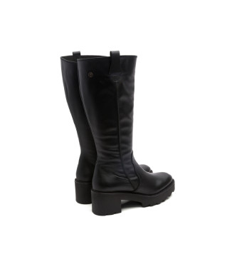 Porronet Botas De Piel Con Cremallera Mayra negro