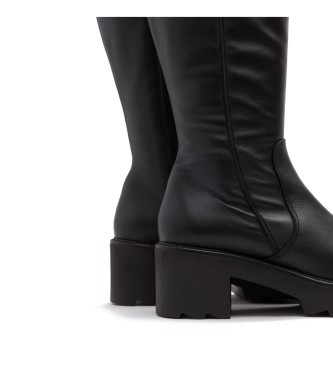 Porronet Botas De Piel Con Cremallera Mayra negro