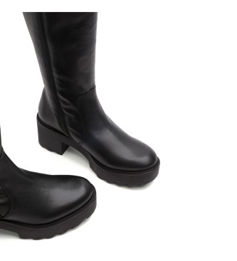 Porronet Botas De Piel Con Cremallera Mayra negro