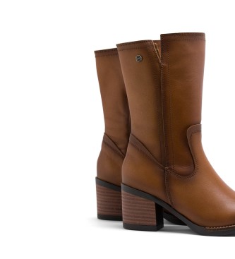 Porronet Jania - Bottes en cuir  fermeture clair - marron