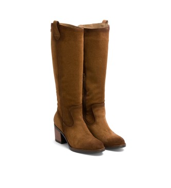 Porronet Bottes en cuir  fermeture clair Jimae, marron