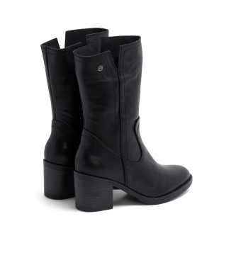 Porronet Jania - Bottes en cuir  fermeture clair - Noir