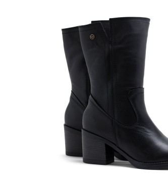 Porronet Jania - Bottes en cuir  fermeture clair - Noir