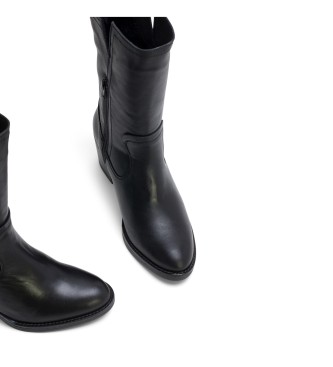 Porronet Jania - Bottes en cuir  fermeture clair - Noir