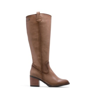 Porronet Botas De Piel Con Cremallera Jemma taupe