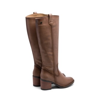 Porronet Botas De Piel Con Cremallera Jemma taupe