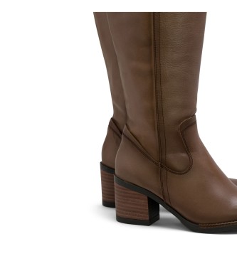 Porronet Jemma Zippered Leather Boots taupe