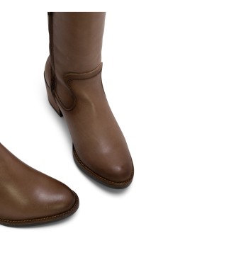 Porronet Botas De Piel Con Cremallera Jemma taupe