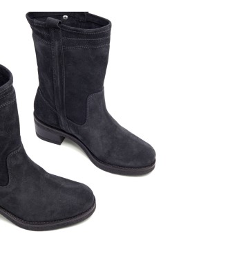Porronet Botas de Piel Paula negro -Altura tacn 5cm-